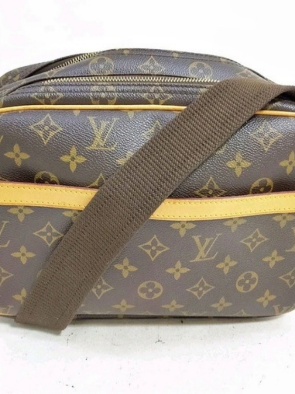 Louis Vuitton Reporter PM Monogram Crossbody Bag Brown & Gold